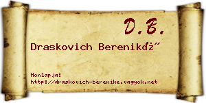 Draskovich Bereniké névjegykártya